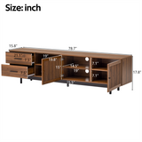 78'' Modern TV Stand for 85'' TVs Media Console Entertainment Center with Deep Drawers & Cable Management, Walnut