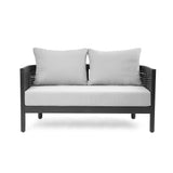 4pcs Patio Sofa Set Outdoor Conversation Chat Set Weather-resistant Garden Seating Group with Soft Cushion & Coffee Table