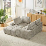 Chenille L-Shape Luxury Sectional Sofa, Oversized Comfy Sleeper Couch, No Assembly Required