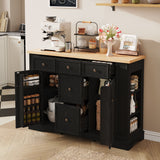 51.2" Sideboard Buffet Cabinet, Kitchen Console Table with Outlet, 5 Drawers & Adjustable Shelves for Dining Room, Living Room
