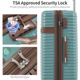 24-Inch Hardshell ABS Luggage, Lightweight Expandable Checked Suitcase with Spinner Wheels, TSA Lock, 2 Packing Cubes (Blue)