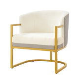 Accent Chair Upholstered Armchair Cozy Reading Chair with Gold Metal Frame
