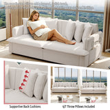3-in-1 Pull-out Sleeper Sofa Bed with Bluetooth Speaker, USB Ports, Pillows & Side Pockets, Recliner Convertible Sofa Lounge Couch, Beige