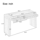 Rustic Console Table with Fluted Drawer and Curved Corners, Entryway Table with Thick Legs and Storage Drawer for Living Room, Natural