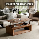 Lift-Top Coffee Table Storage Center Table Cocktail Table with Adjustable Height, Walnut