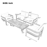 4 PCS Patio Outdoor Steel Sofa Set