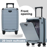 5 PCS Expandable Luggage Set, Hardside Spinner Suitcase with USB Port, Cup Holder, Duffel Bag, Tolietry Bag and TSA Lock