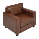 Accent Chair Upholstered Single Sofa Chair Club Chair Armchair Reading Chair Leisure Chair with Soft Cushion, Brown