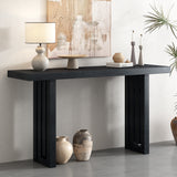 Uniquely Designed Oak Veneer Console Table with Distinctive Side Shapes, Suitable for Entryway, Hallway, Living Room,Black