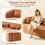 Chenille Boneless Couch 3-Seater Sofa Skin-friendly Upholstered Cloud Couch with Pillows, Orange