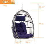 Patio Swing Chair Outdoor Hanging Egg Chair Porch Hanging Basket Chair Garden Hammock Chair with Cushion