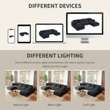 Fully Compressed Modular Sectional Sofa, U Shape with Ottomans, Luxury Corduroy with Extra Width&Depth Cloud Like Soft Cushion, No Assembly Required, for Living Room&Apartment