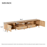 Rattan TV Stand for TVs up to 90'', Modern Farmhouse Media Console TV Cabinet Entertainment Center with Storage Space, Natural