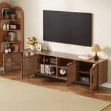 78'' Modern TV Stand for 85'' TVs Media Console Entertainment Center with Cable Management & Soft-Closing Hinges, Walnut