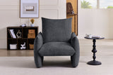 Geometric Accent Chair with Soft Cushion, Modern Single Sofa Chair Upholstered Reading Armchair Ergonomic Club Chair, Gray