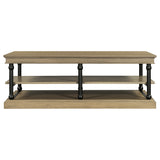 Coffee Table Cocktail Table Center Table Sofa Side Table Modern Living Room Table with Open Storage Shelves, Brown