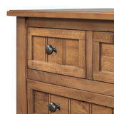 Narrow Console Table, Slim Sofa Table with Three Storage Drawers and Bottom Shelf (Natural)