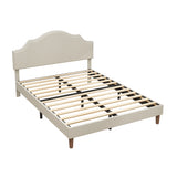 Queen Size Bed Frame Upholstered Platform Bed with Adjustable Headboard,Linen Fabric Padded,Modern Simple Style Platform Bed No Box Spring Needed, Easy Assembly