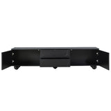 Cream Style TV Stand with Arched Doors & 2 Drawers for TVs up to 75", Minimalist Media Console with Rebound Device, Entertainment Center with 5 Iron Round Legs for Living Room, Bedroom