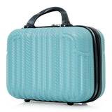 3-Piece Hardshell ABS Luggage Set, Lightweight Suitcases with Spinner Wheels, TSA Lock, Side Hooks, Carry-On & Checked Luggage, Ice Blue