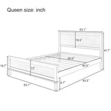 Queen Size Platform Bed Frame with Headboard and Wood Slat Support, Brown-ModernLuxe