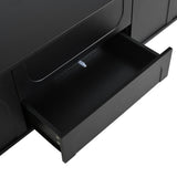 Cream Style TV Stand with Arched Doors & 2 Drawers for TVs up to 75", Minimalist Media Console with Rebound Device, Entertainment Center with 5 Iron Round Legs for Living Room, Bedroom