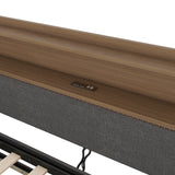 Twin Size Daybed with Trundle Bed, Upholstered Daybed with Charging Station and LED Lights