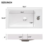 18.5" Bathroom Vanity with Reversible Resin Sink, MDF Cabinet with Adjustable Shelf and Elegant Zinc Alloy Handles, Wood Grain Melamine Finish, Reversible Door, Rustic Style for Small Spaces