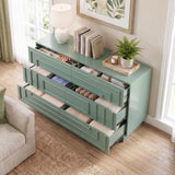 6 Drawer Dresser for Bedroom, Push-to-Open Chest of Drawers with Anti-Tip Device, TV Stand Storage Organizer for Living Room