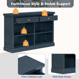 47" Farmhouse Console Table, Entryway Table with 2 Drawers & Open Storage Shelves for Living Room, Hallway, Dining Room