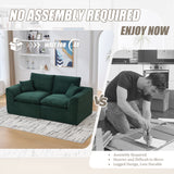 Modular Sectional Sofa Upholstered Loveseat 2-Seater Cloud Couch with Removable Cushion Cover, No Assembly Needed, Emeral