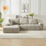 Chenille L-Shape Luxury Sectional Sofa, Oversized Comfy Sleeper Couch, No Assembly Required