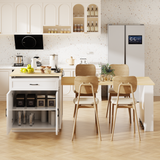 Multifunctional Kitchen Island with Extendable Dining Table, Storage Drawers, Open Shelves & Power Outlet, Kitchen Table for 4-6