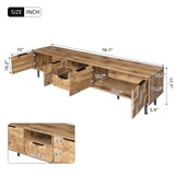 TV Stand for TVs up to 85", Media Console Entertainment Center with Storage, Natural Wood