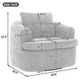 360° Swivel Accent Barrel Chair, Sofa Chair Swivel Round Chair with Dual-Layer Cushion for Living Room/Bedroom/Office, Green