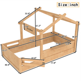 Twin Size Kids' House Floor Bed Frame, Roof Design with Guardrails & Built-in Tray