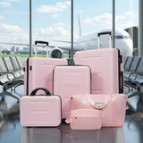 6-Piece ABS Luggage Set, Lightweight Hardshell Suitcases with Spinner Wheels, Duffel & Toiletry Bag, 14/20/24/28"