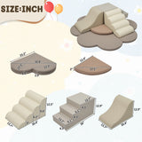 Play Foam Climbing Blocks for Toddlers, 6-Piece Baby Foam Climber Activity Play Set, Safe Foam Block Play Structures for Crawling