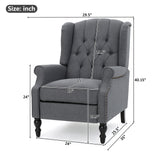 Tufted Recliner Chair, Accent Chair with Adjustable Back & Footrest ,Armchair for Living Room