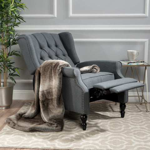 Tufted Recliner Chair, Accent Chair with Adjustable Back & Footrest ,Armchair for Living Room