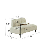 54" Velvet Sofa, Loveseat Sofa with Swivel Side Table & Backrest, 2 Seater Couch for Living Room, Bedroom