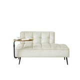 54" Velvet Sofa, Loveseat Sofa with Swivel Side Table & Backrest, 2 Seater Couch for Living Room, Bedroom