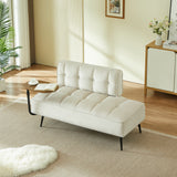 54" Velvet Sofa, Loveseat Sofa with Swivel Side Table & Backrest, 2 Seater Couch for Living Room, Bedroom