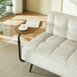 54" Velvet Sofa, Loveseat Sofa with Swivel Side Table & Backrest, 2 Seater Couch for Living Room, Bedroom
