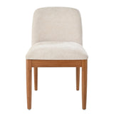 Set of 2 Modern Dining Chairs, Kitchen Chairs with Woven Rope Backrest & Solid Rubberwood Legs, Walnut Finish
