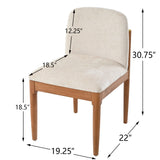Set of 2 Modern Dining Chairs, Kitchen Chairs with Woven Rope Backrest & Solid Rubberwood Legs, Walnut Finish