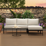 Outdoor Patio Sofa, L-Shaped Couch with Iron Frame, Weather-Resistant, Ideal for Patio, Balcony & Garden