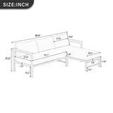 Outdoor Patio Sofa, L-Shaped Couch with Iron Frame, Weather-Resistant, Ideal for Patio, Balcony & Garden
