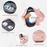 3pcs 24" Luggage Set Hard Shell Checked Suitcase with Travel Duffel Bag, Wet-Dry Toiletry Bag, TSA Lock & Spinner Wheels, Pink