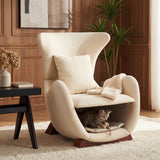 Pet-Friendly Accent Chair with Integrated Cat Nook, Dual-Layer Modern Armchair Cozy Lounge Chair with Pet Bed